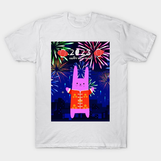 Happy New Year 2023 - Year Of The Rabbit T-Shirt by Korey Watkins